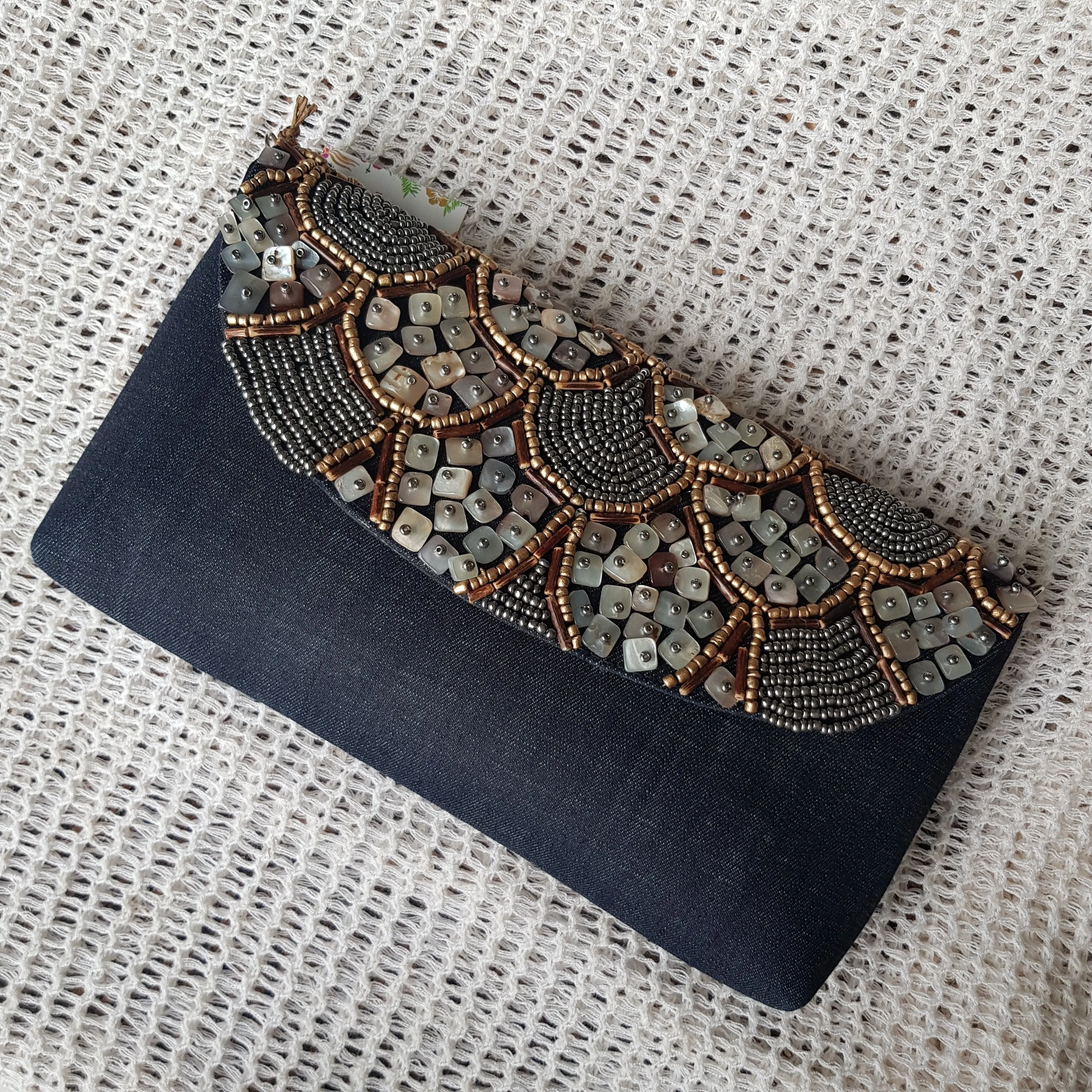 Siesta Envelope Clutch in Denim