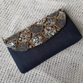 Siesta Envelope Clutch in Denim