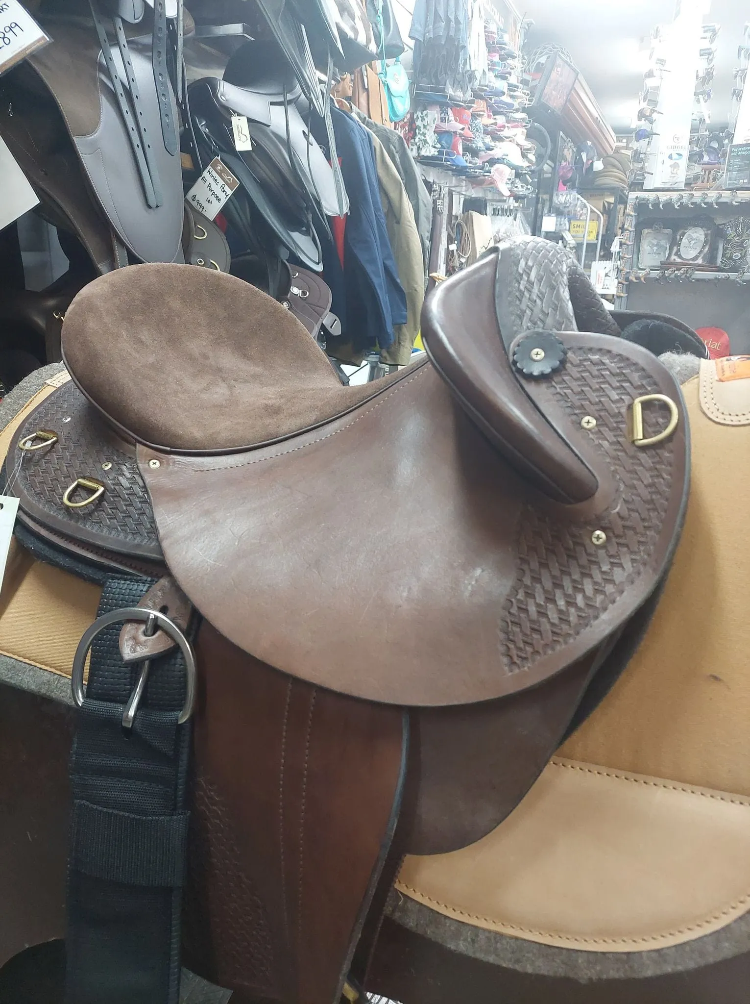 Southern Cross Competition Half Breed Saddle with Basket Weave Stamp