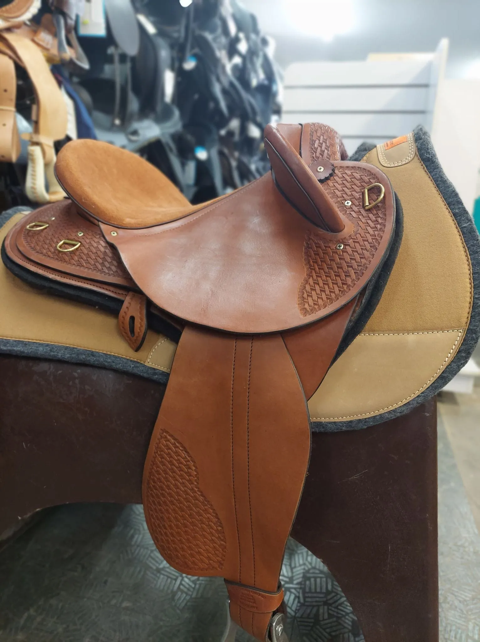 Southern Cross Competition Half Breed Saddle with Basket Weave Stamp