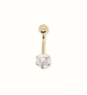 Stunning Cubic Zirconia 18k Gold Bellybutton Piercing