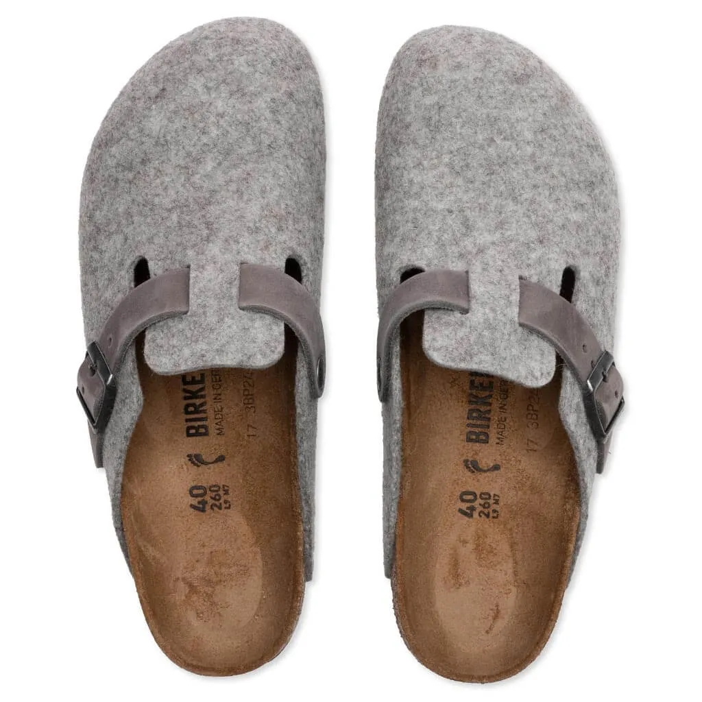 Women's Narrow Boston Leather - Light Grey