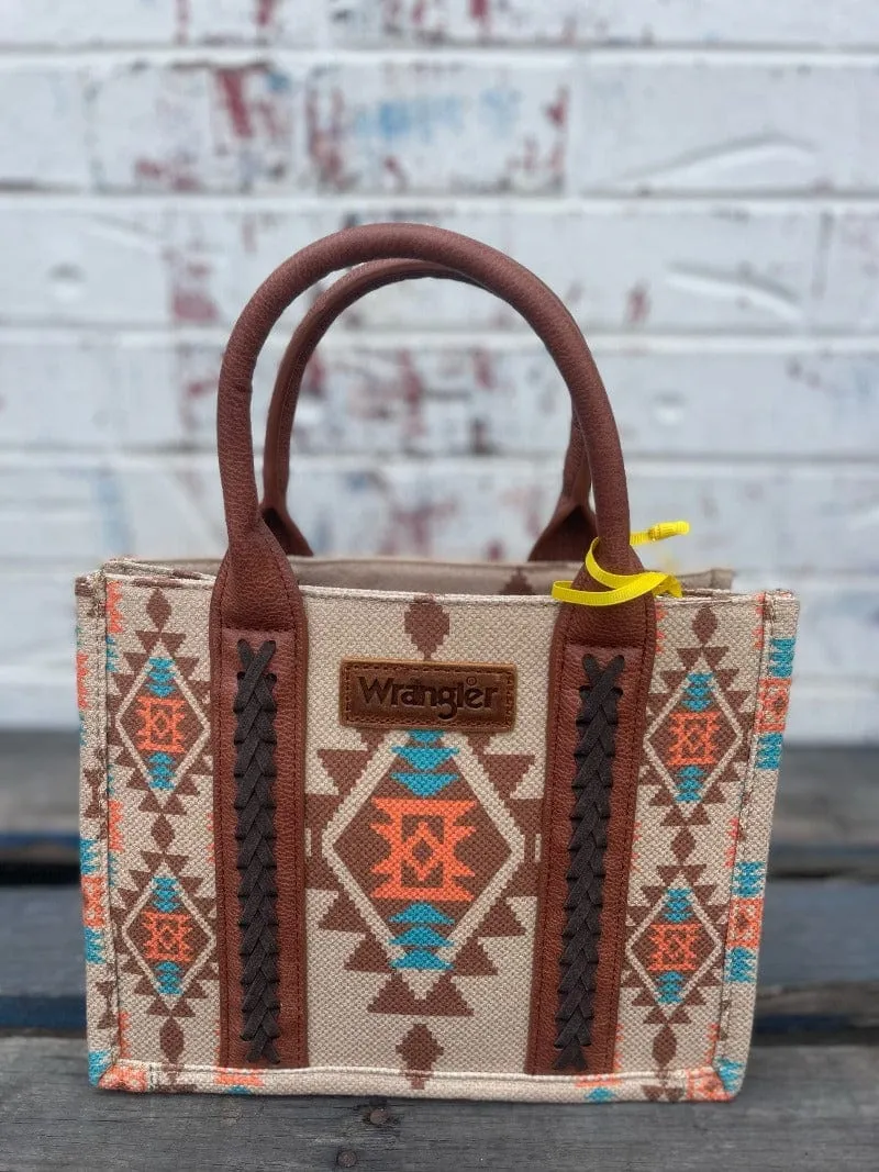 Wrangler Southwestern Print Small Crossbody/Tote Tan